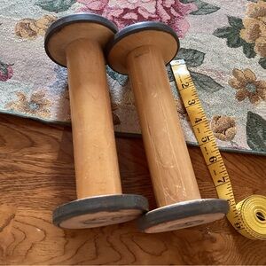 Vintage Wooden Spools with Metal ends